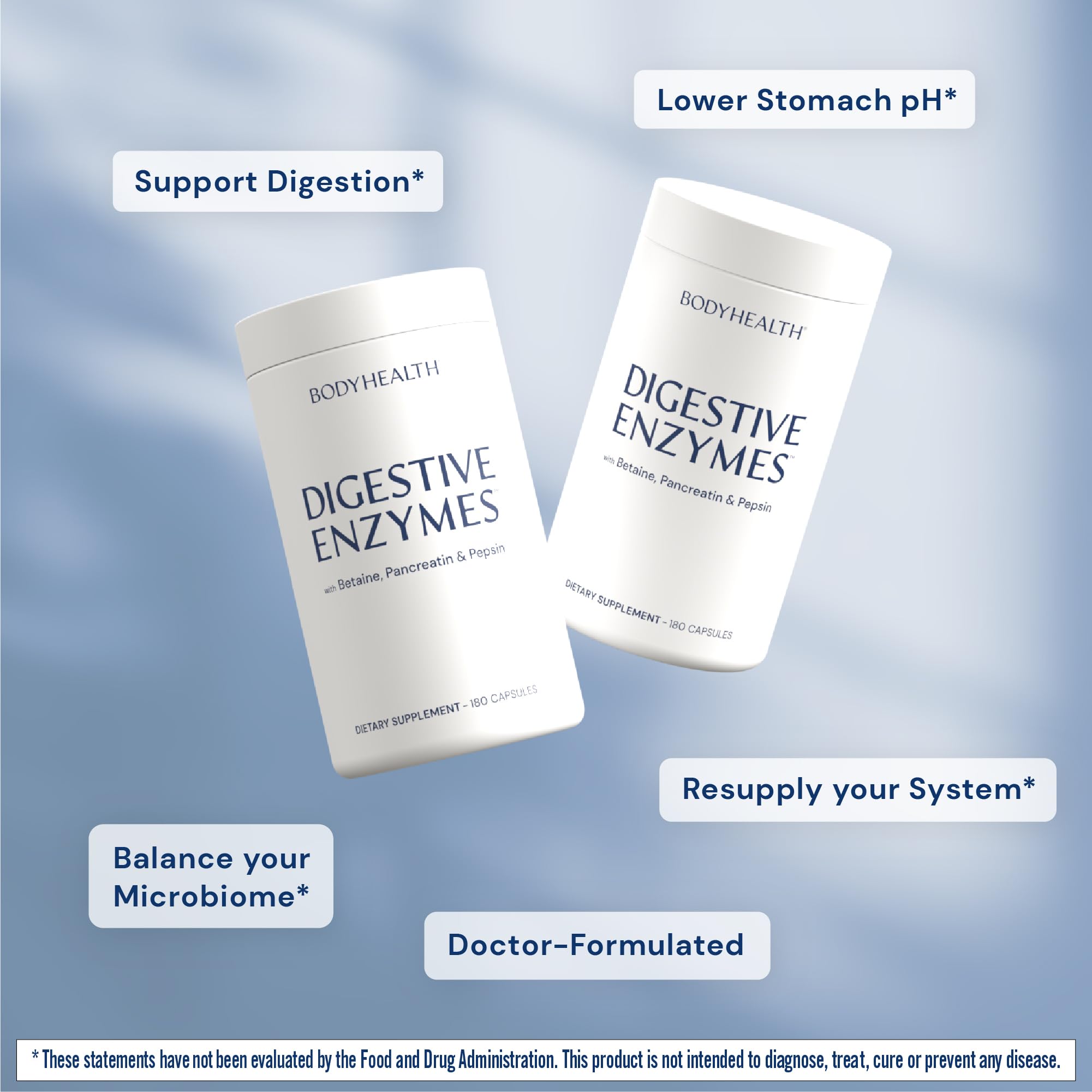 BodyHealth Digestive Enzymes Full Spectrum Digestive Support (180 caps), Betaine, Pepsin, Pancreatin BPP Loaded with Enzymes and Probiotics, Relief for Stomach Bloating, Heartburn, Gas, Constipation BodyHealth Au supplements