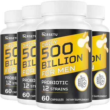 Probiotics for Men, 500 Billion CFUs & 12 Strains Mens Probiotic with Turmeric Cranberry, Goji, Gut Health for Men, for Digestive Health, Gut, Bloating & Gas, Immune, Energy Support, 120-Day Supply RSETU Au supplements