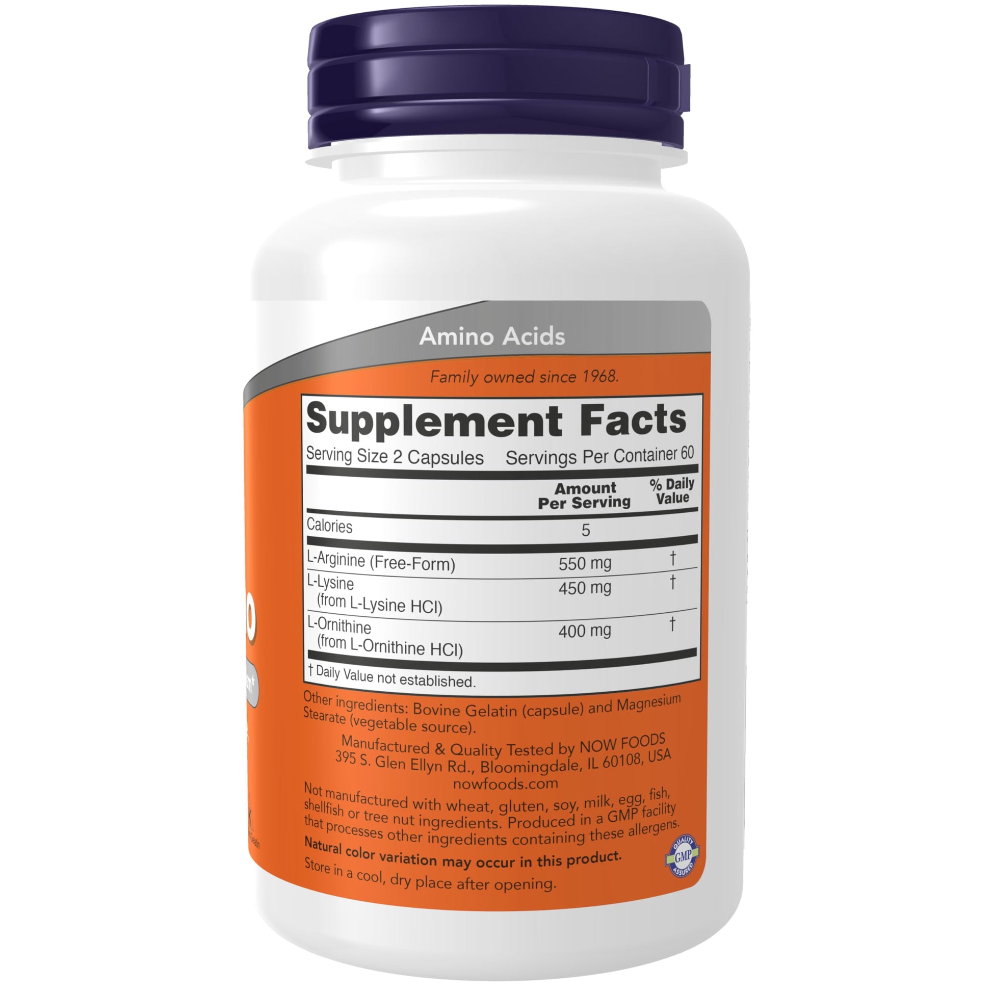 NOW Foods Supplements, Tri-Amino with L-Arginine, L-Ornithine, L-Lysine, Supports Protein Metabolism*, 120 Capsules NOW Foods Au supplements