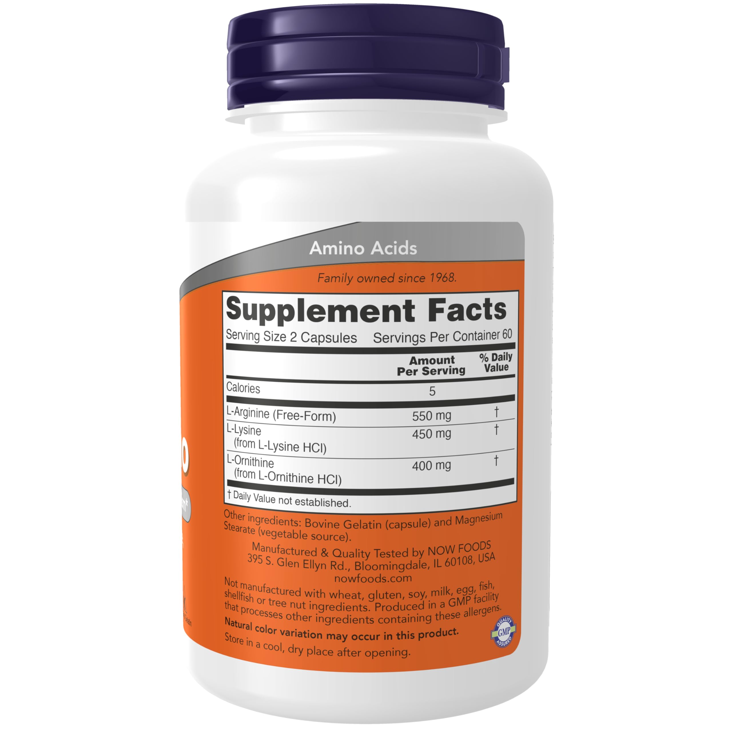 NOW Foods Supplements, Tri-Amino with L-Arginine, L-Ornithine, L-Lysine, Supports Protein Metabolism*, 120 Capsules NOW Foods Au supplements