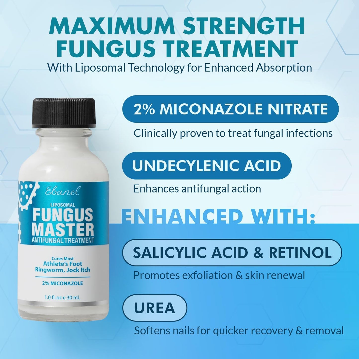 Ebanel Antifungal Cream Miconazole Athletes Foot Treatment, Cures Fungal Infection Leading to Nail Fungus, Jock Itch Cream with Undecylenic Acid, Tea Tree & Manuka Oil, Fast Itch Relief for Ringworm Ebanel buy supplements Au