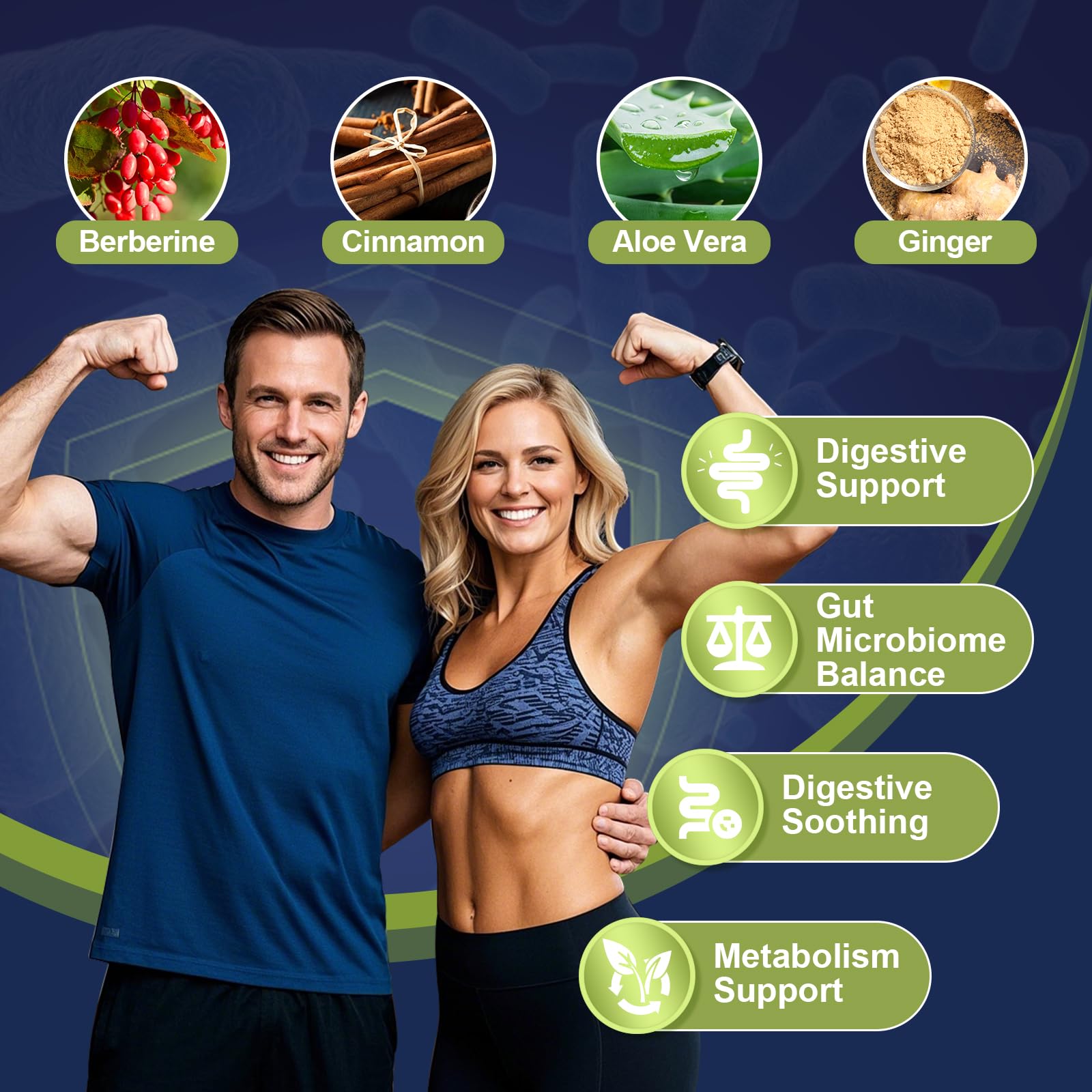 Migcopat Probiotic Prebiotic, Postbiotic & Digestive Enzymes for Digestive Health, 80 Billion CFU Probiotics Complete Gut Support with Berberine, Cinnamon, L-Glutamine, for Men & Women, 120 Capsules Migcopat Au supplements