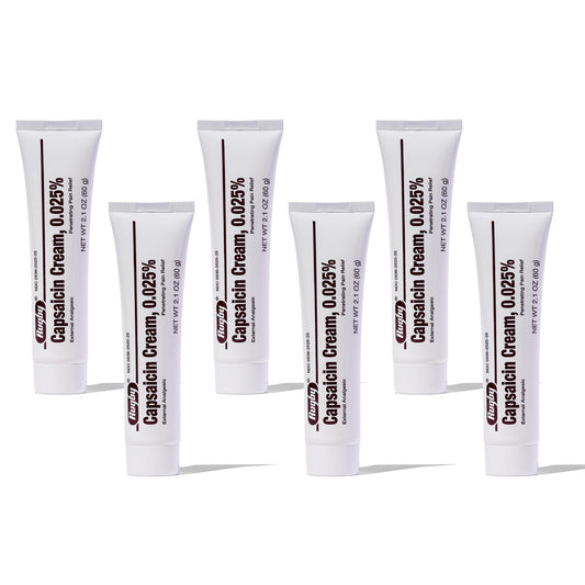 Rugby Capsaicin 0.025% Cream for Penetrating Pain Relief - 2.1 Oz (60g) (6 Pack) RUGBY LABORATORIESAu supplements