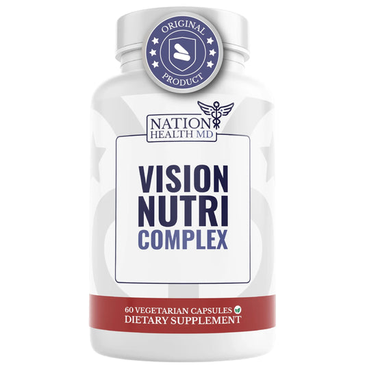 NATION HEALTH MD Vision Nutri Complex - Eye Vitamins with Lutein, Bilberry - Eye and Vision Health for Men & Women - 60 Capsules NATION HEALTH MDAU supplements