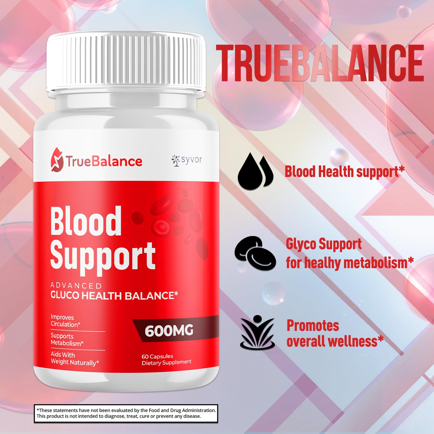 True Balance Capsules, Official TrueBalance Glycogen Support Pills with All Natural Ingredients, Advanced Formula Glyco Support Supplement with Maximum Strength Vitamins for Women & Men (60 Capsules) Syvor Au supplements