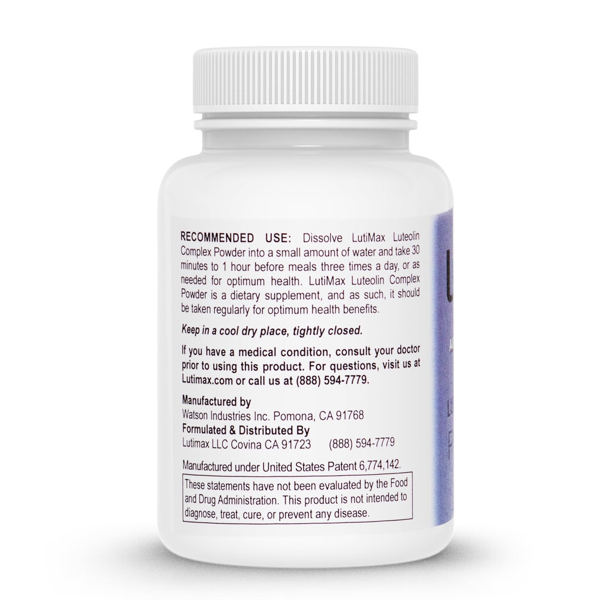Lutimax Luteolin Complex Powder Brain Supplement with Rutin - Nootropic Brain Supplements for Memory and Focus to Improve Brain Health - Antioxidant Supplement for Immune Support - 100 Servings Solo Luti Au supplements