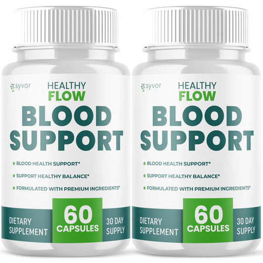 (2 Pack) Healthy Flow Blood Support Capsules, Official Healthy Flow Blood Support Pills with All Natural Ingredients, Advanced Formula Supplement with Premium Vitamins for Men & Women (120 Capsules) SyvorAu supplements