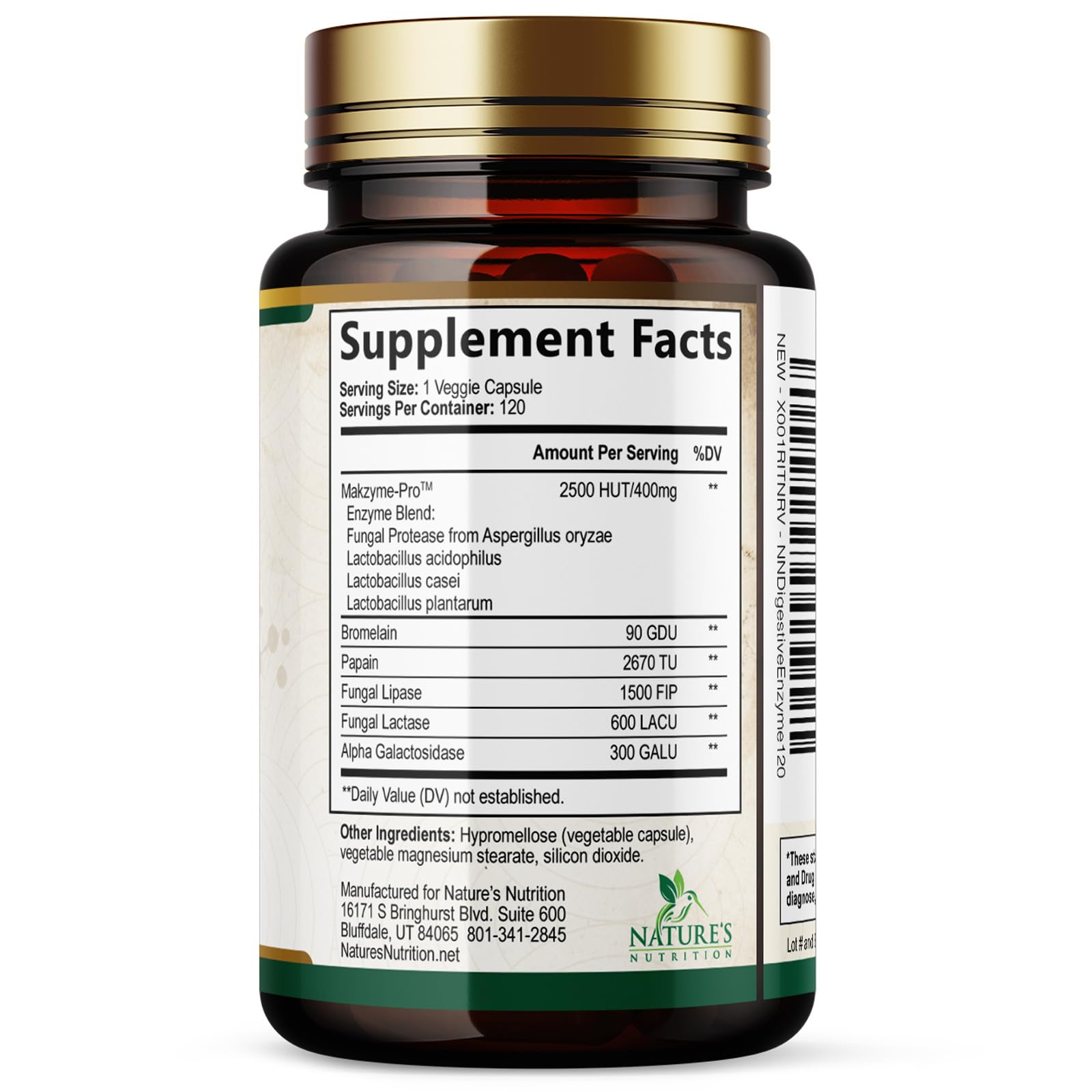 Digestive Enzymes - Super Digestive Multi Enzyme Complex for Bloating & Gut Health Support with Bromelain, Papain, Probiotics & Prebiotics - Digestion Health Support for Women & Men - 120 Capsules Nature's Nutrition Au supplements