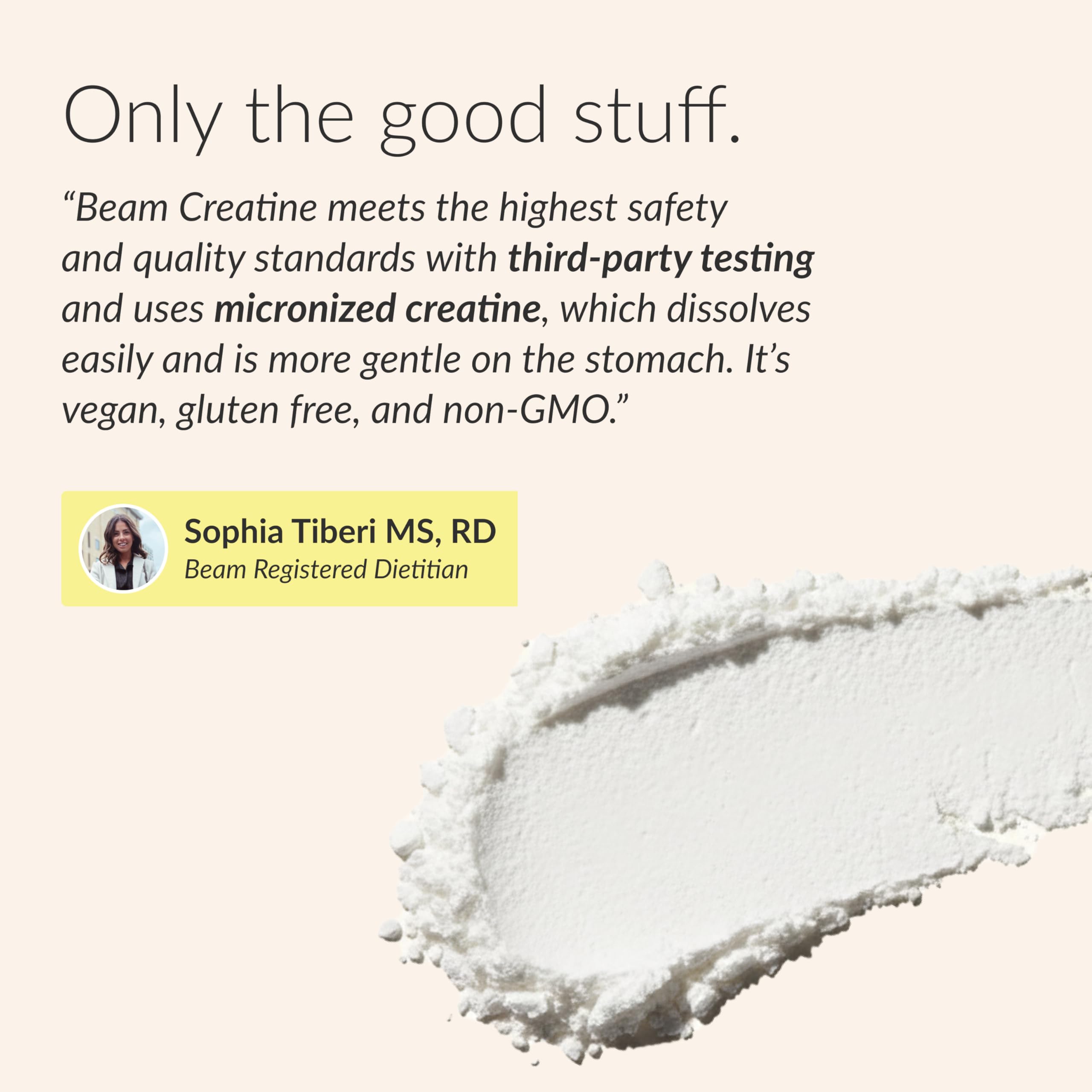 Beam Creatine Monohydrate Powder – 5g Micronized Creatine Monohydrate, Third Party Tested Creatine for Women & Men, Muscle Strength, Growth, Recovery & Cognitive Support, Unflavored, 30 Servings Beam Au supplements