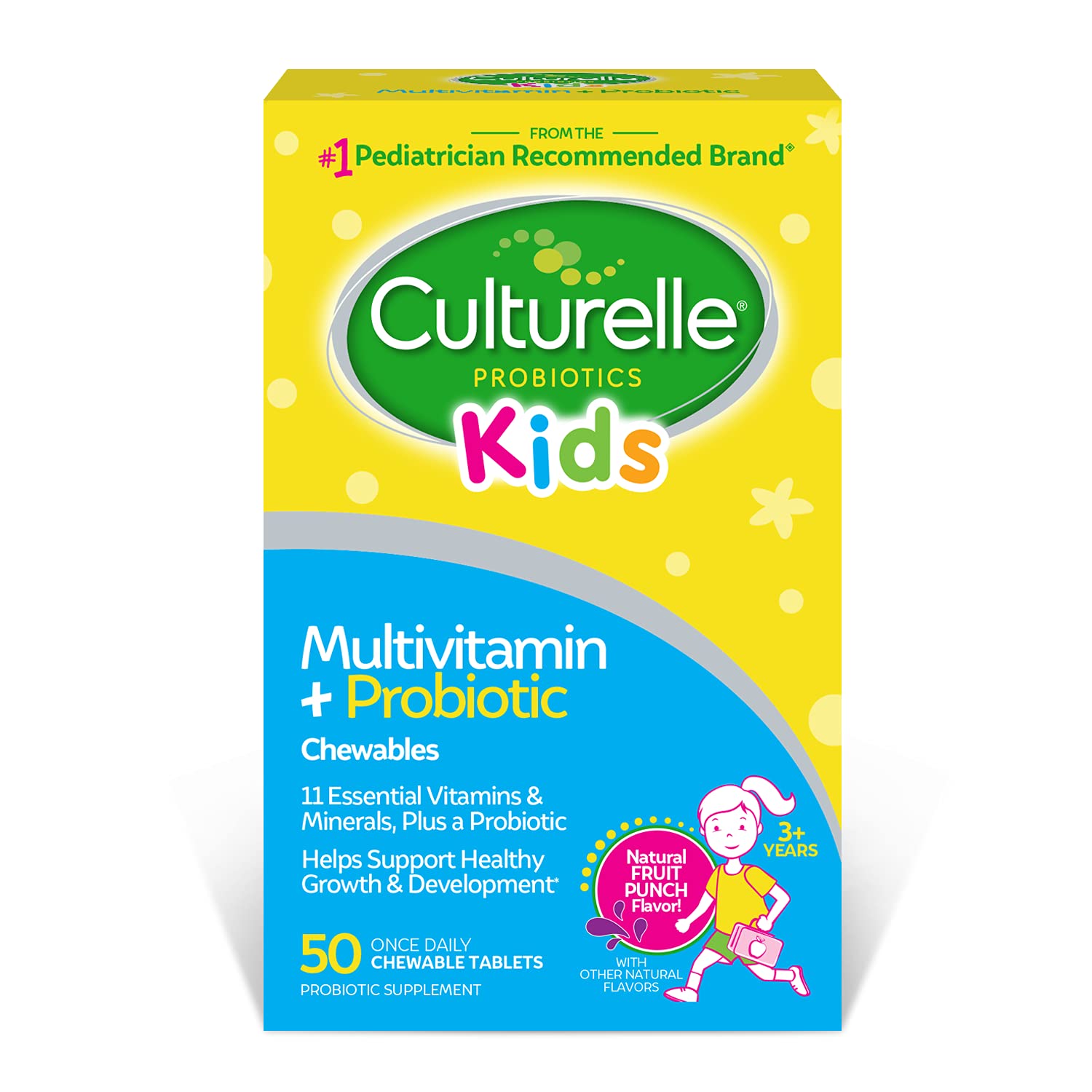 Culturelle Kids Complete Chewable Multivitamin + Probiotic For Kids, Ages 3+, 50 Count, Digestive Health, Oral Health & Immune Support CulturelleBuy Supplements Australia