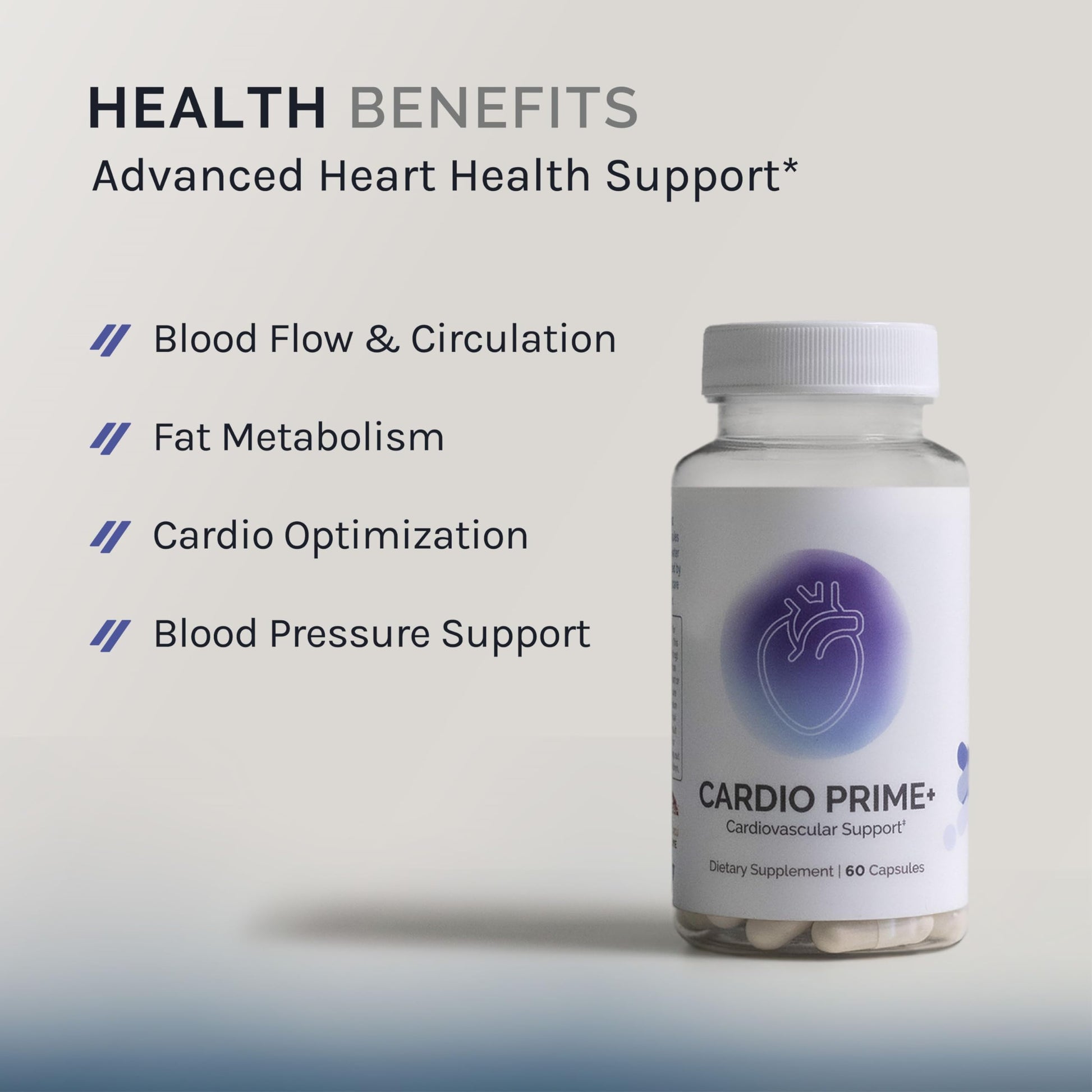 InfiniWell InfinWell Cardio Prime+ Heart Health Supplements - Antioxidants & Innovative Peptides for Cardiometabolic Health - NAD3 & Nattokinase for A Healthy Heart & Metabolic Balance (60 Capsules) InfiniWell Au supplements