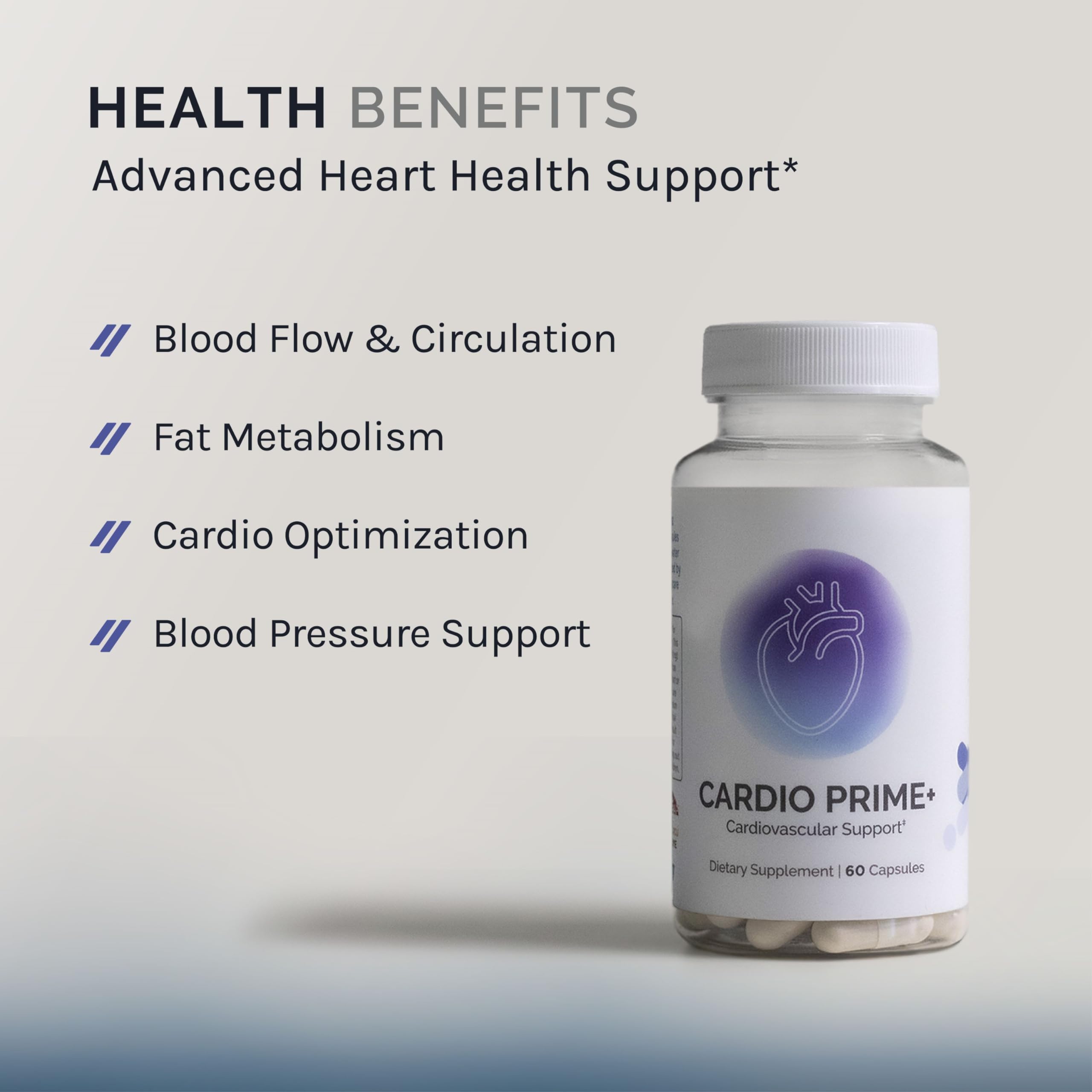 InfiniWell InfinWell Cardio Prime+ Heart Health Supplements - Antioxidants & Innovative Peptides for Cardiometabolic Health - NAD3 & Nattokinase for A Healthy Heart & Metabolic Balance (60 Capsules) InfiniWell Au supplements