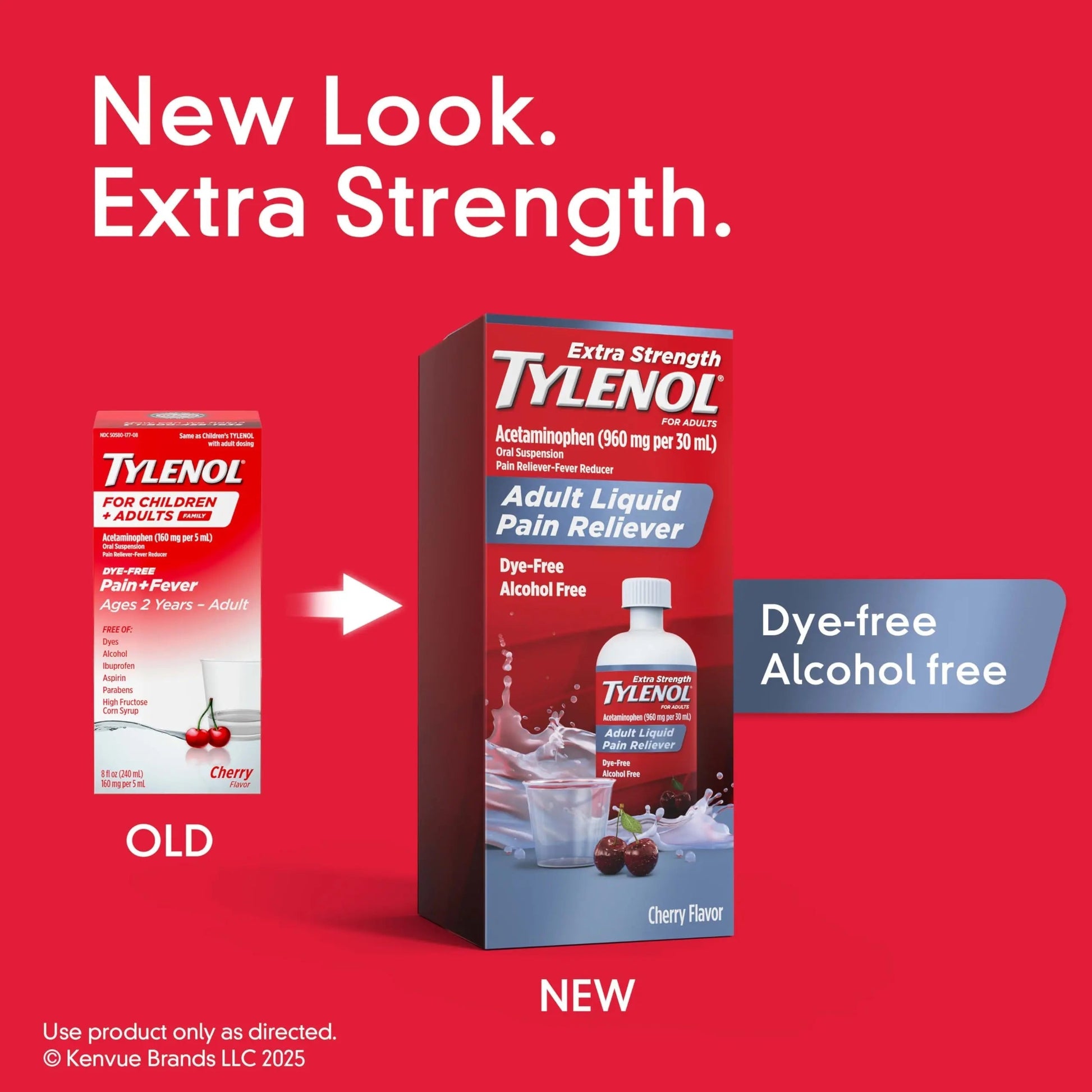 Tylenol Adult Liquid Pain Reliever and Fever Reducer, Extra Strength Liquid Acetaminophen for Fast Pain Relief for Headaches & Other Minor Pain, Cherry Flavor, Dye & Alcohol Free, 8 fl. oz Tylenol Au supplements