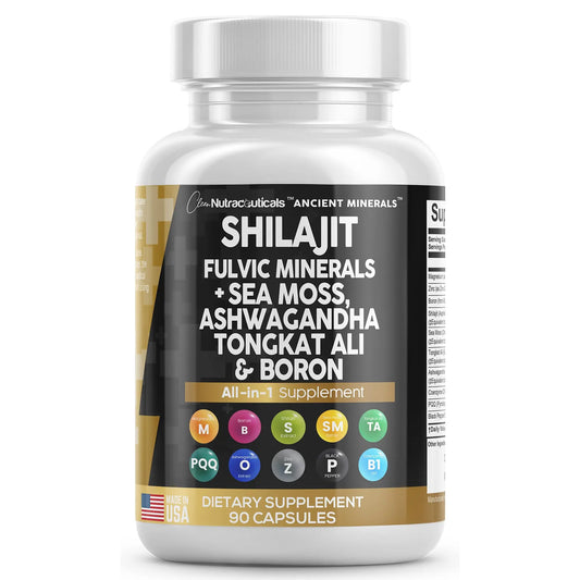 Pure Shilajit Supplement 10,000mg Himalayan w Sea Moss 6000mg Clean NutraceuticalsAU supplements