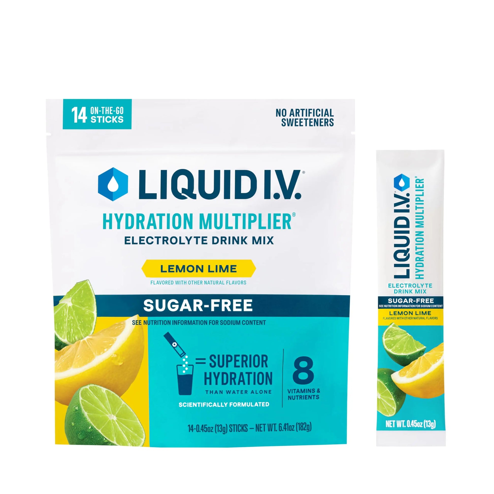 Liquid I.V.® Hydration Multiplier Sugar-Free - Lemon Lime | Electrolyte Powder Drink Mix | 1 Pack(14 Servings) Liquid I.V. Au supplements