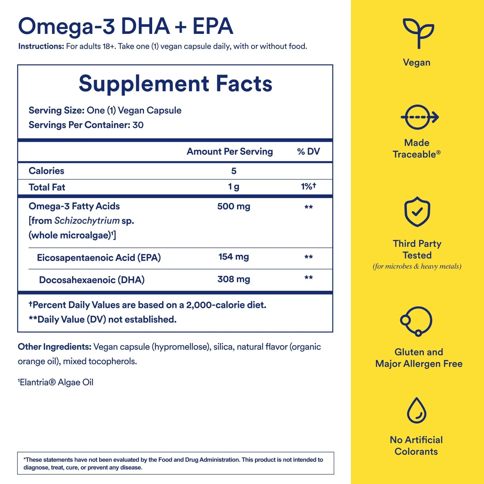 Ritual Omega 3 - Vegan - Science-Backed Dose of DHA & EPA Fatty Acids in 2:1 Ratio, Bioavailable, Brain and Heart Health Support, Minimal Burp-Back, Sustainably Sourced Microalgae, 30 Day Supply Ritual Au supplements