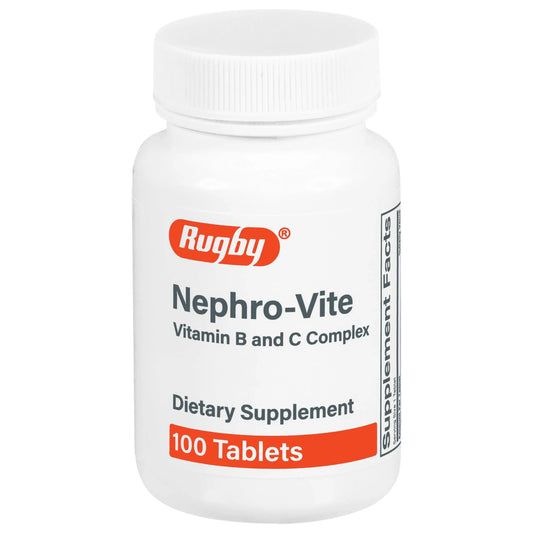 Rugby Nephro-Vite Vitamin B and C Complex Tablets - Dietary Supplement - 100 Count (1 Pack) RUGBY LABORATORIESUS supplements