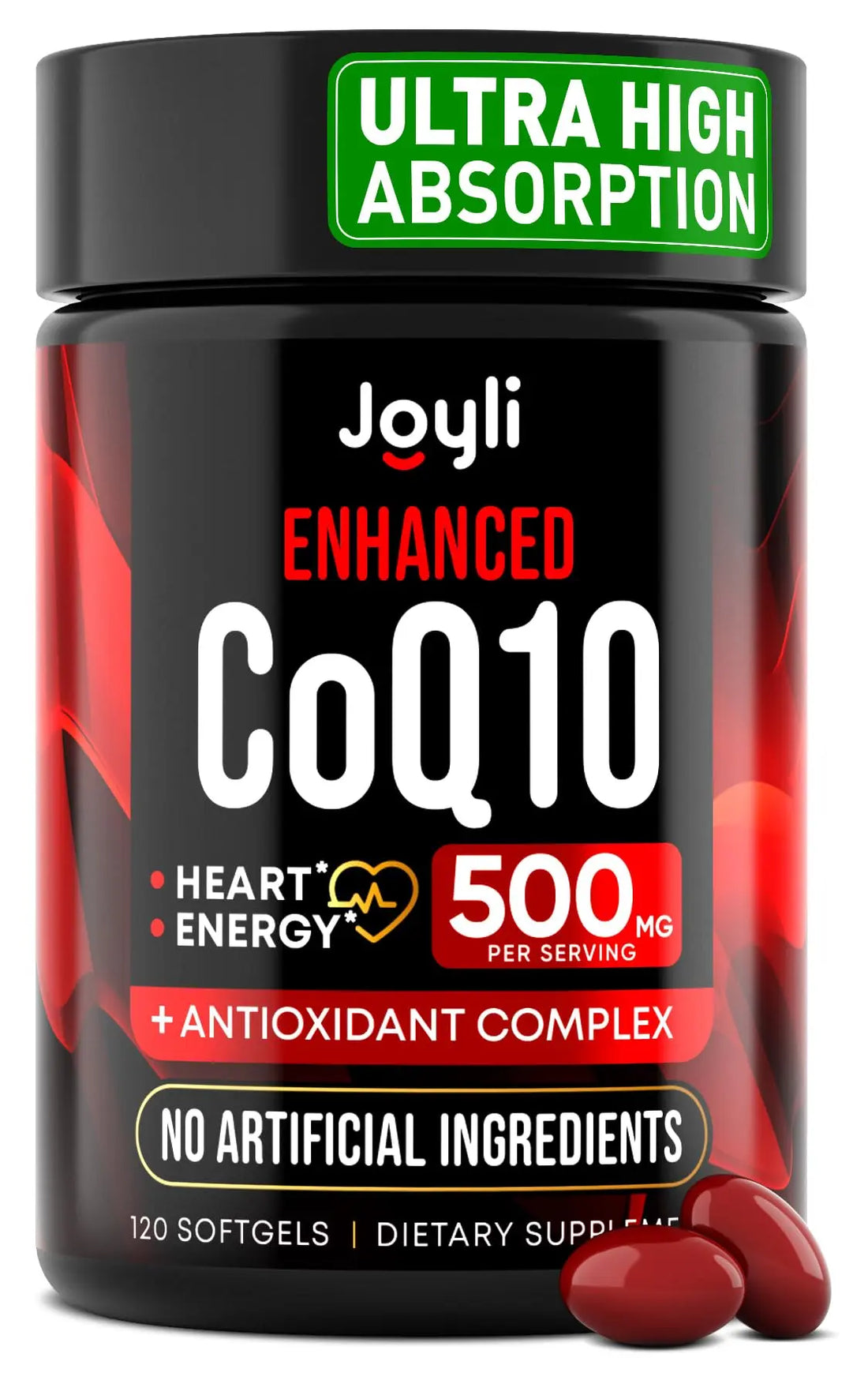 High Absorption CoQ10 500MG - Co Q 10 Supplement 120 Softgels for Heart Health&Energy Production - Enhanced CoQ10 Nutritional Supplements with Coenzyme Q10 JOYLI Nutrition uk supplements