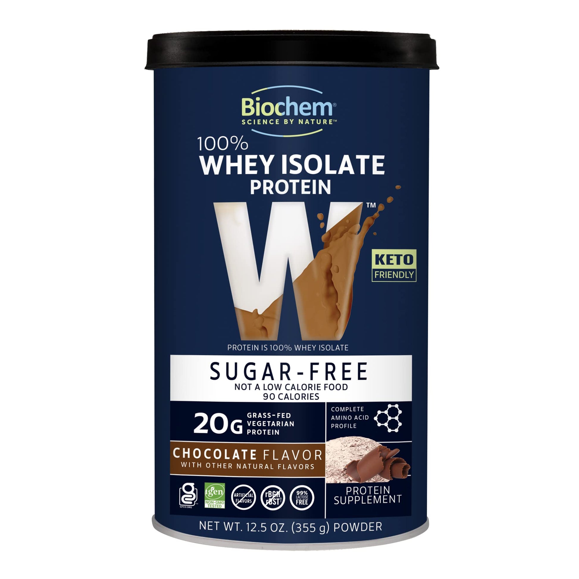Biochem 100% Whey Sugar-Free Chocolate 20g, 12.5oz, Certified Vegetarian, Certified Glut Biochem Au supplements