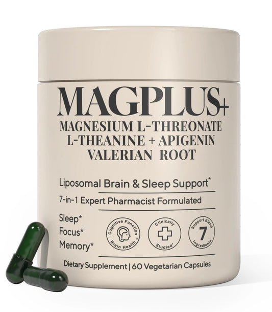 Magnesium L-Threonate with Apigenin, Valerian Root & L-Theanine – No Melatonin Restful Sleep & Brain Supplement – Clinically Studied 7-Ingredient Formula Plus+UltraAU supplements