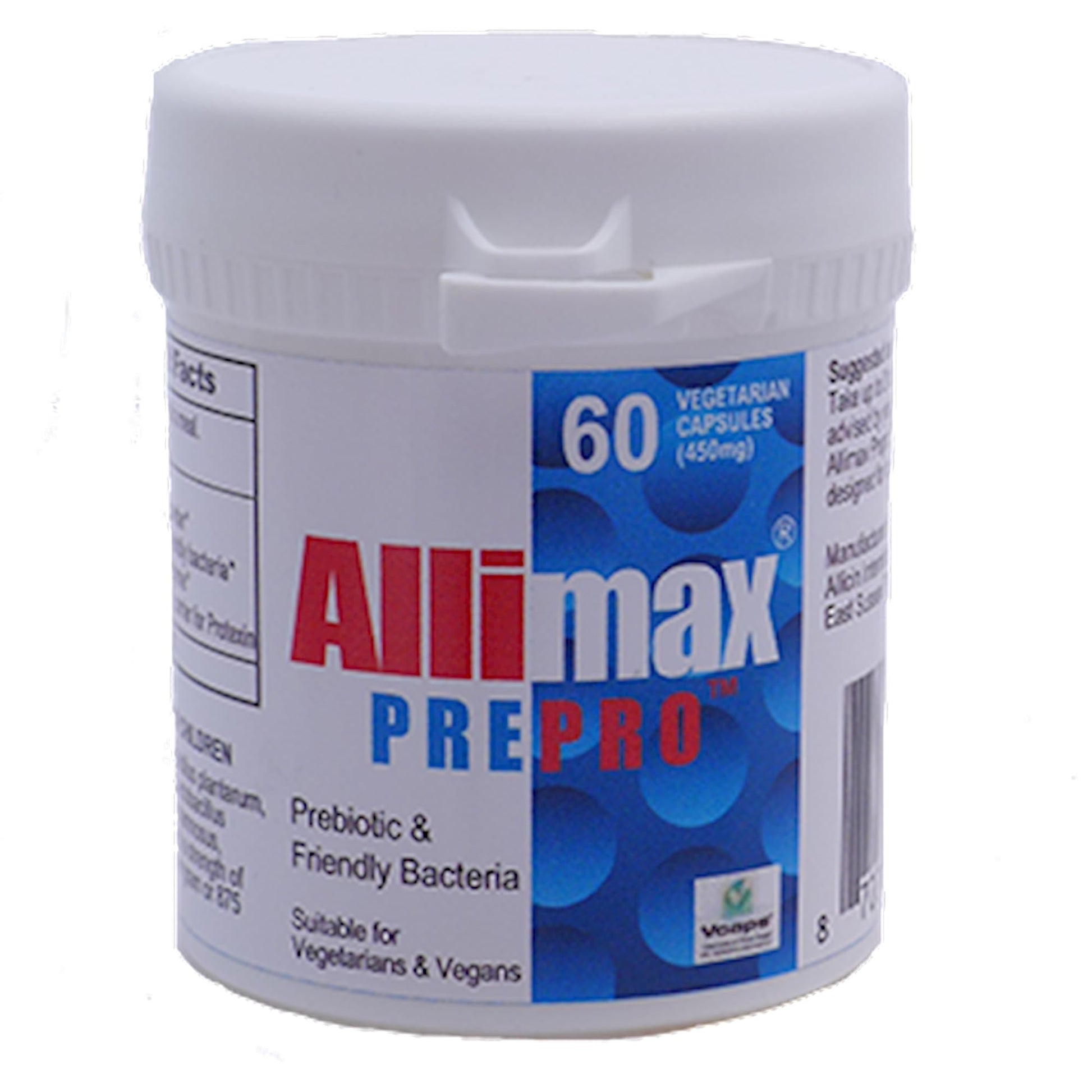 ALLIMAX Pre Pro - 60 Caps. Stabilized allicin Plus prebiotics, probiotics and Digestive enzymes. ALLIMAX Au supplements