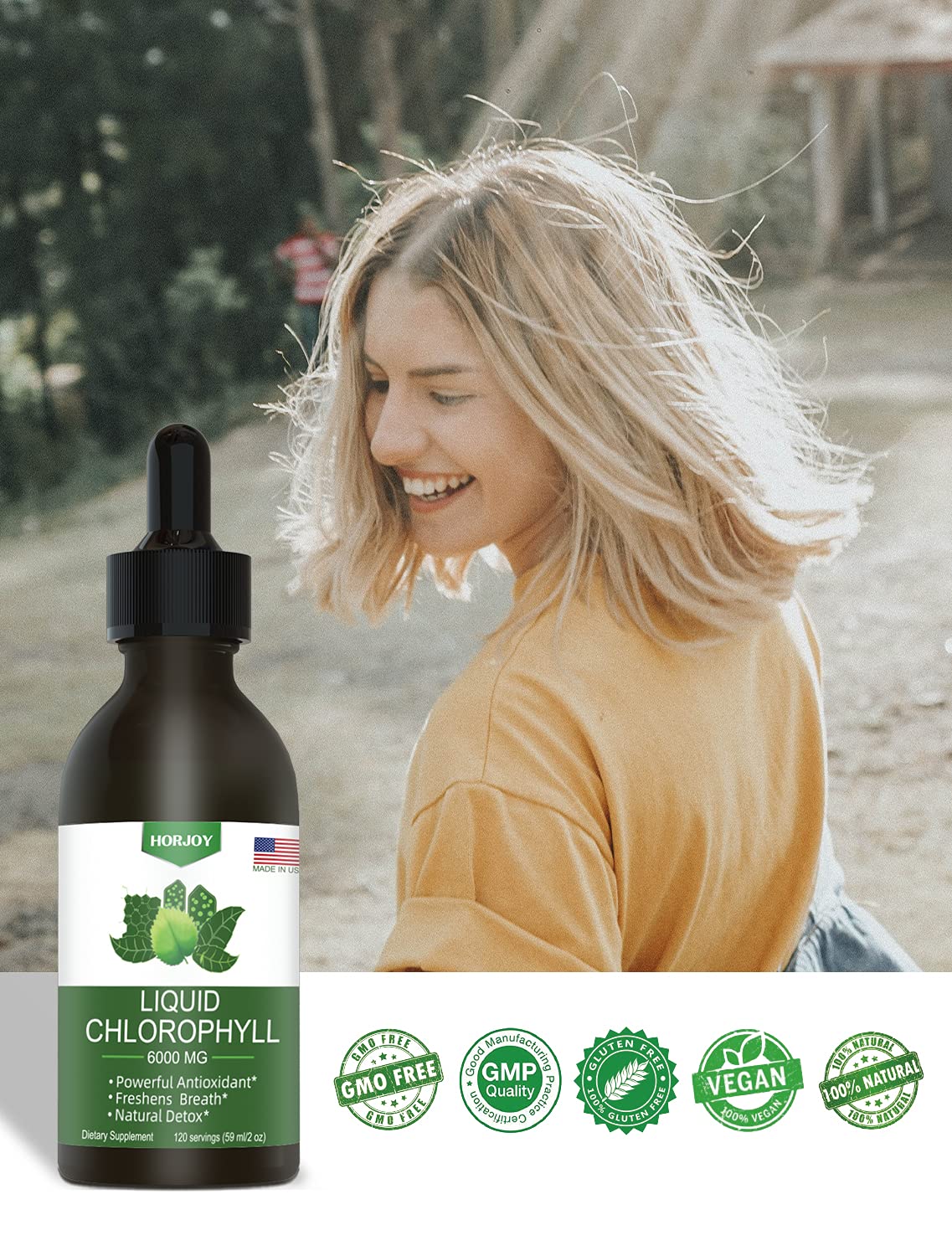 Chlorophyll Liquid Drops - 100% Natural Energy Booster and Immune Support - Internal Horjoy Au supplements
