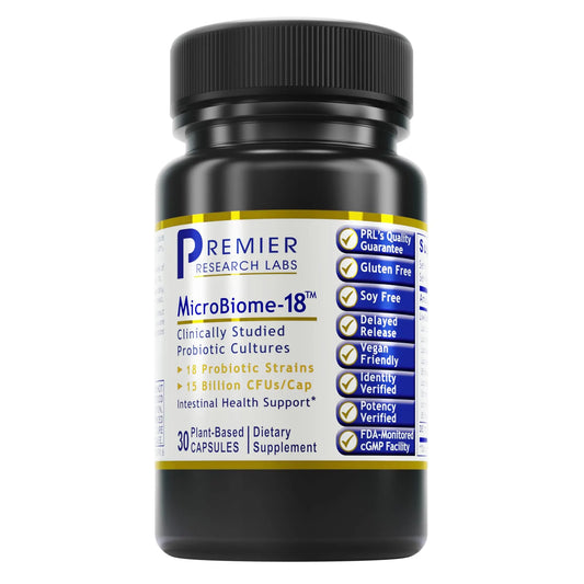Premier Research Labs MicroBiome-18 - Probiotics for Digestive Health, Probiotics with Lactobacillus Acidophilus for Women and Men, Reuteri for Healthy Gut Premier Research LabsAU supplements