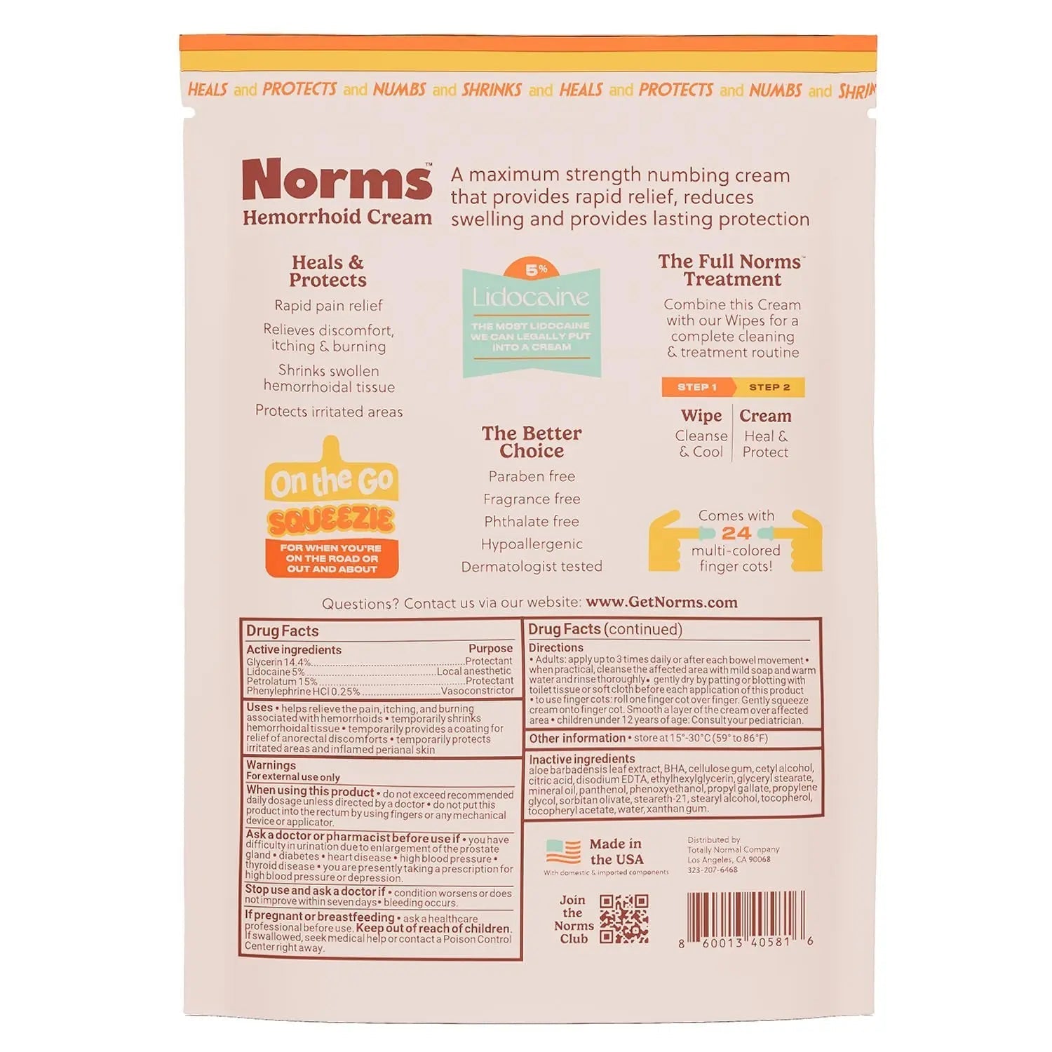 Norms Squeezies Lidocaine Hemorrhoid Cream, Discreet Single Use Travel Packets, 5% Lidocaine, Phenylephrine, Aloe and Glycerin – Numbing, Soothing & Swelling Relief On the Go, 12 Count Norms Au supplements
