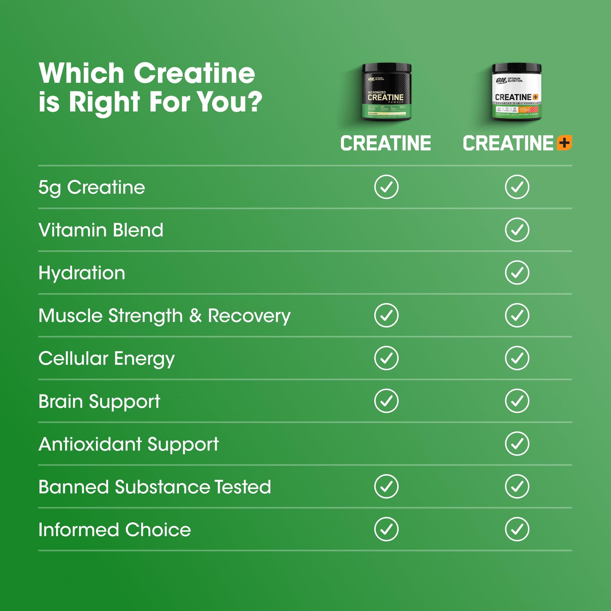 Optimum Nutrition Micronized Creatine Monohydrate Powder, Unflavored, 60 Servings, 300 Grams Optimum Nutrition Au supplements