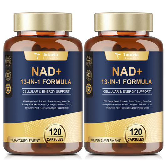 Totaria (2 Packs) NAD Supplement for Women Men with nicotinamide riboside resveratrol,Quercetin, Betaine Boost NAD+ Levels NAD Plus Supplement for Anti Aging, Energy, Immune, Focus 120 Capsules TotariaBuy Supplements Australia