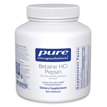 Pure Encapsulations Betaine HCl Pepsin - Digestive Enzymes Supplement for Digestion Aid & Support, Stomach Acid & Nutrient Absorption*