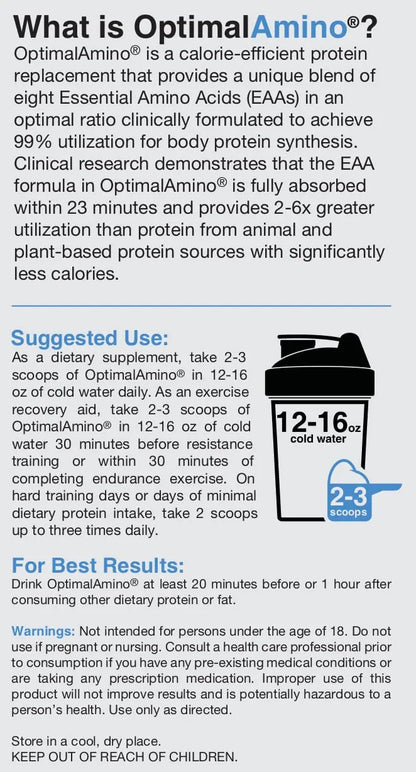 OptimalAmino Best Pre/Post Workout Recovery Drink, 99% Utilization Essential Amino Acid optimal aminoAU supplements