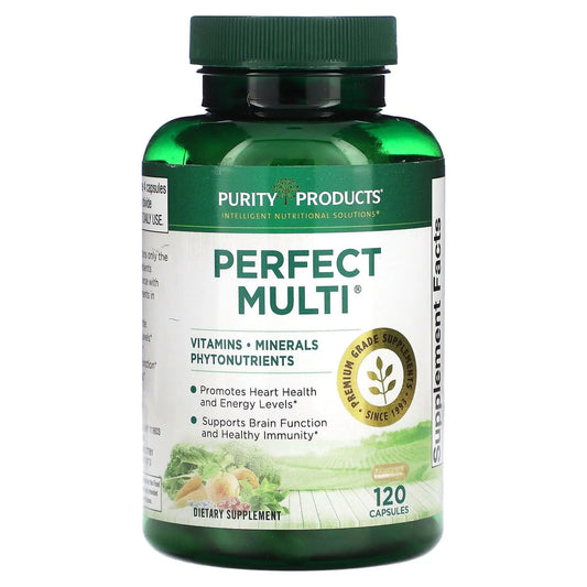 Purity Products Perfect Multi - Multivitamin Packed with Vitamins, Minerals and Phytonutrients - 60 Breakthrough Nutrients - Support for Healthy Immunity, Normal Energy Levels - 120 Capsules (1) Purity ProductsAU supplements