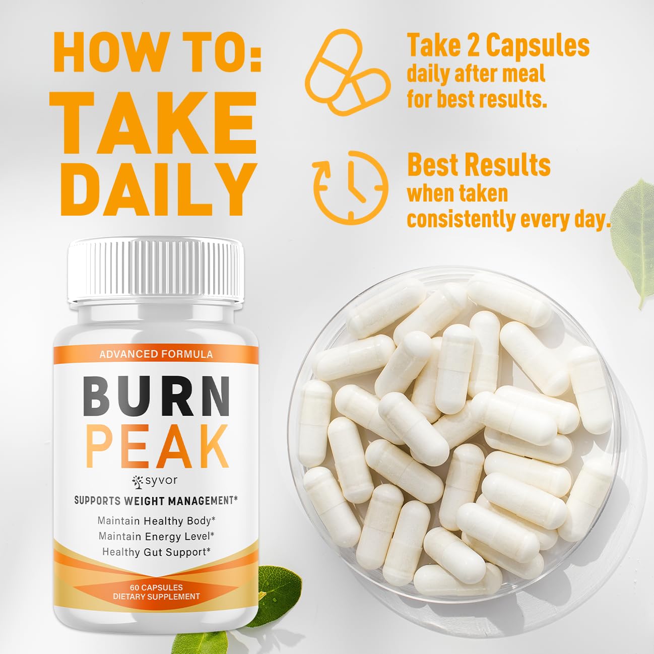 (2 Pack) Burn Peak Capsules, Official Burnpeak Pink Salt Pills with All Natural Ingredients, Advanced BurnPeak Health Supplement with Premium Vitamins for Active Lifestyle Support (120 Capsules) Syvor Au supplements