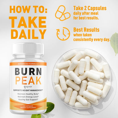 (2 Pack) Burn Peak Capsules, Official Burnpeak Pink Salt Pills with All Natural Ingredients, Advanced BurnPeak Health Supplement with Premium Vitamins for Active Lifestyle Support (120 Capsules) SyvorAu supplements