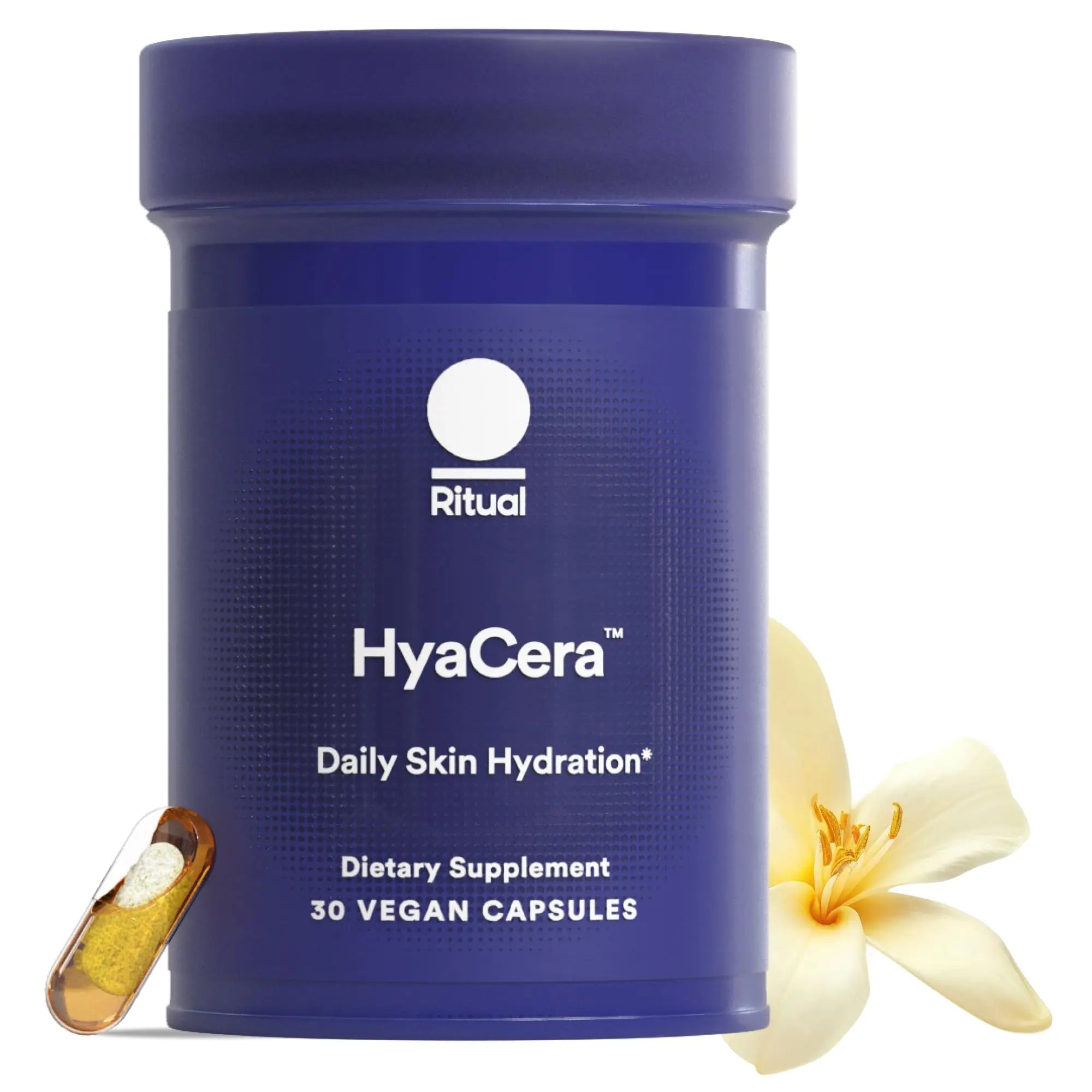 Ritual HyaCera Skin Supplement for Wrinkle Support, with Hyabest® and Ceratiq® for Skin Hydration Support, Hyaluronic Acid, Glycolipids, Ceramides, Gluten Free, Non GMO, Vanilla Essence, 30 Day Supply Ritual Au supplements