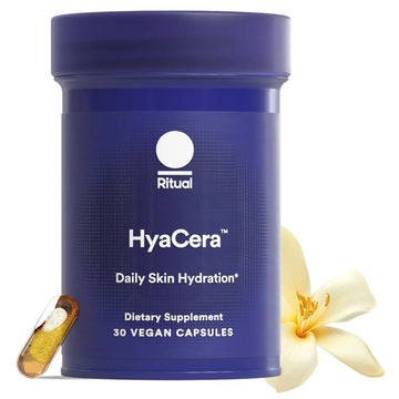 Ritual HyaCera Skin Supplement for Wrinkle Support, with Hyabest® and Ceratiq® for Skin Hydration Support, Hyaluronic Acid, Glycolipids, Ceramides, Gluten Free, Non GMO, Vanilla Essence, 30 Day Supply Ritual Au supplements