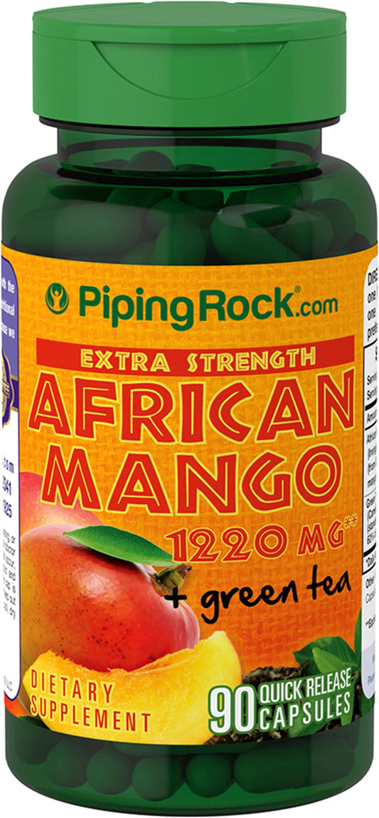Piping Rock African Mango Seed Extract 1220 mg | 90 Capsules | with Green Tea | Extra Strength Piping RockAU supplements
