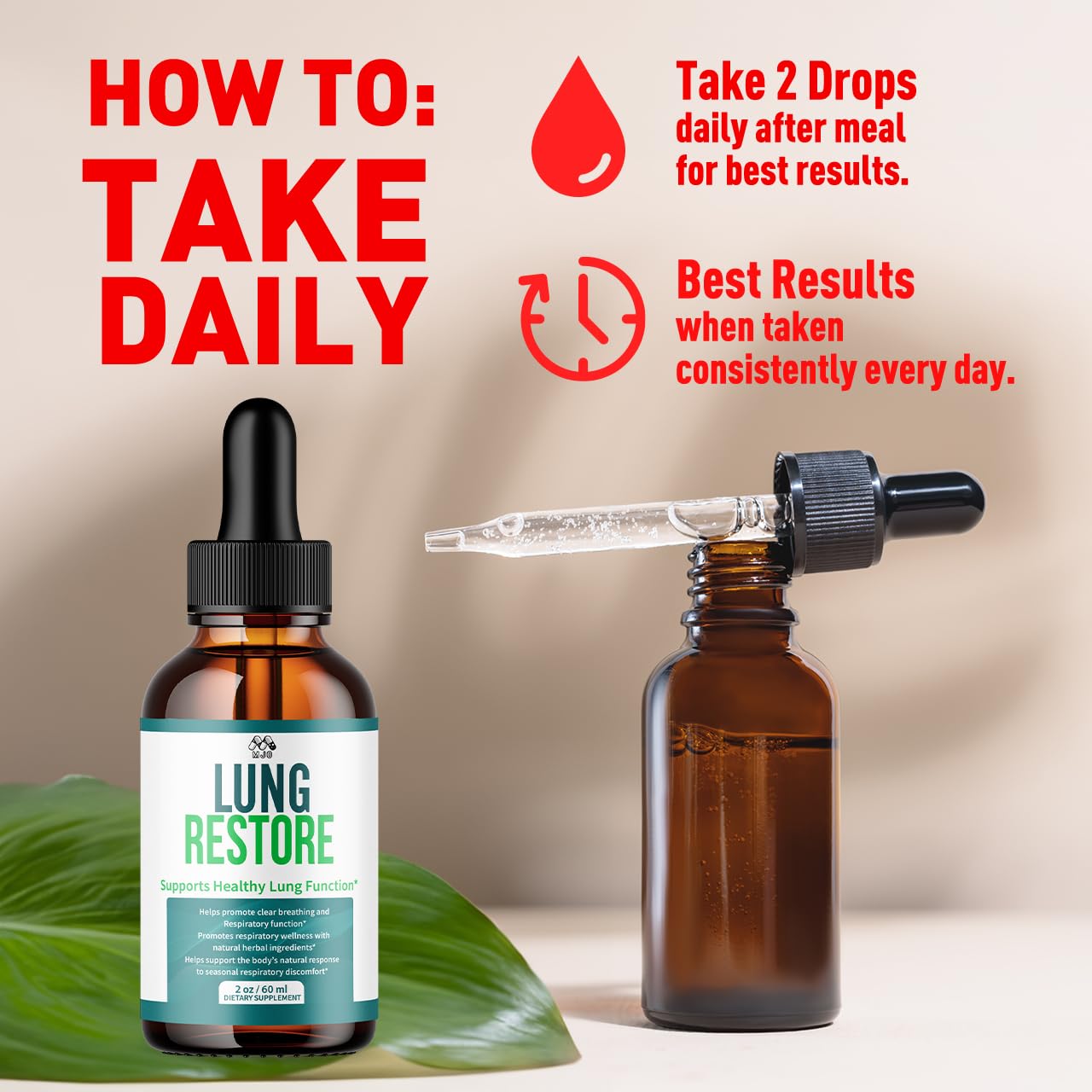 (2 Pack) Lung Restore Drops, Official LungRestore Liquid Supplement Drops with All Natural Ingredients, Lung Restore Advanced Lungs Wellness Support with Premium Vitamins for Women & Men (60 Servings) MJO Au supplements