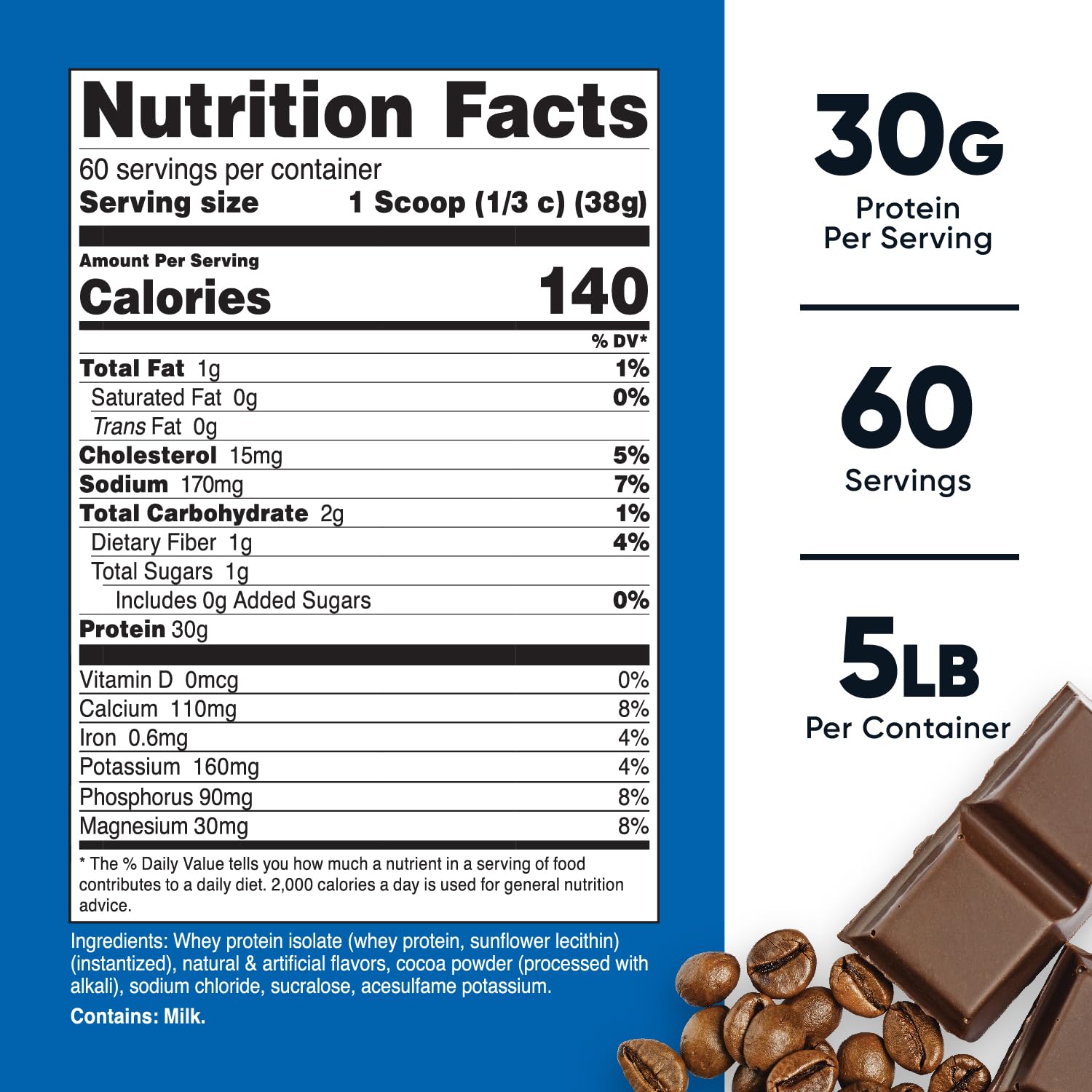 Nutricost Whey Protein Isolate (Mocha) 5LBS - Gluten Free & Non-GMO Nutricost Au supplements