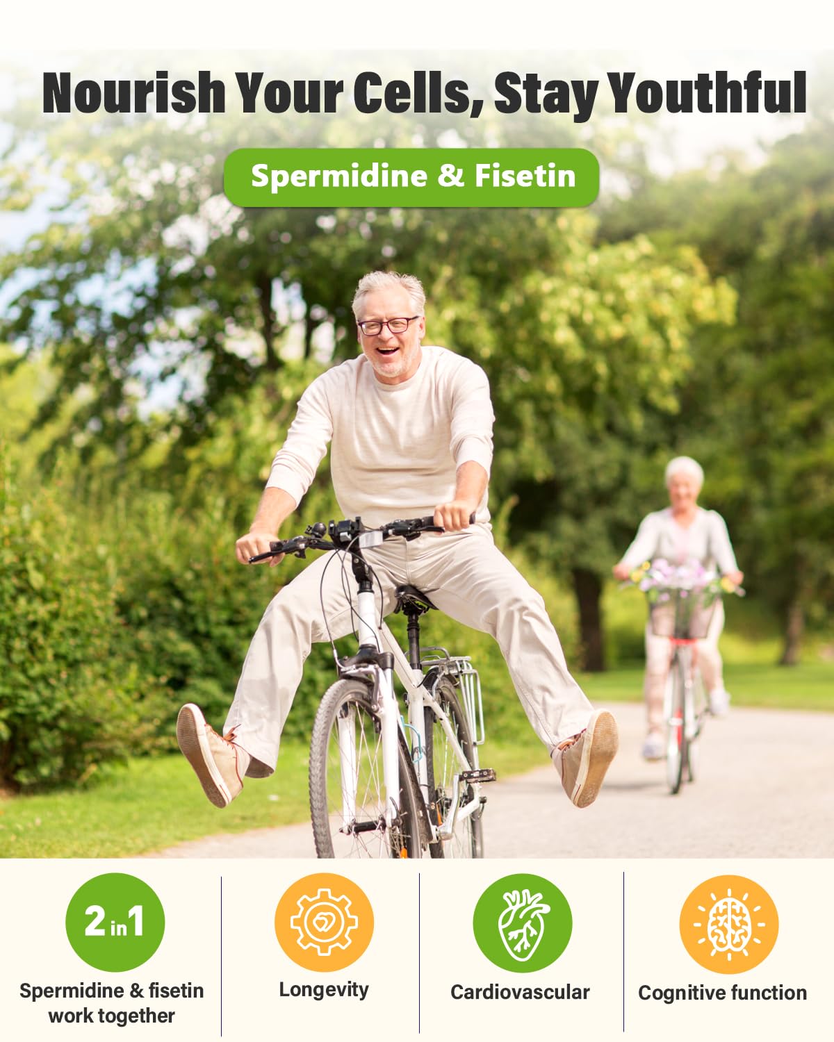 Spermidine & Fisetin Supplement - 20mg of 99% Spermidine Per Serving, 3HCL & 300mg Fisetin for Women Men Cell Renewal, Aging Defense & Longevity, Gluten Free, Non-GMO, Made in USA | 30 Veggie Caps Anven Health Au supplements