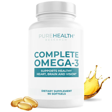 PUREHEALTH RESEARCH Complete Omega 3 Fish Oil Softgels - Omega-3 Fatty Acid Supplements- EPA DHA Supplement - Non-GMO- 90 Soft Gels PUREHEALTH RESEARCH Au supplements