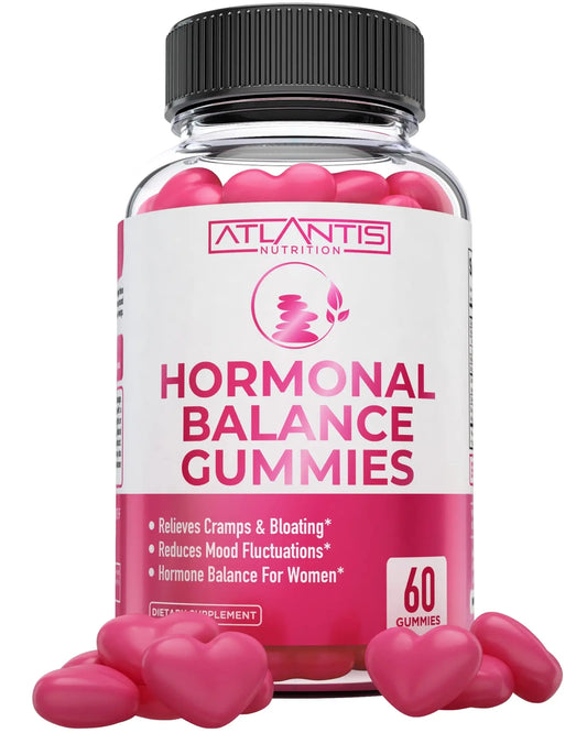 Atlantis Nutrition Hormonal Balance for Women & PMS Relief Gummies - Alleviates Cramps, Bloating, Mood Swings, Hot Flashes & Night Sweats - Cranberry, Dong Quai & Chasteberry Menstrual Cramp Relief Atlantis NutritionAU supplements