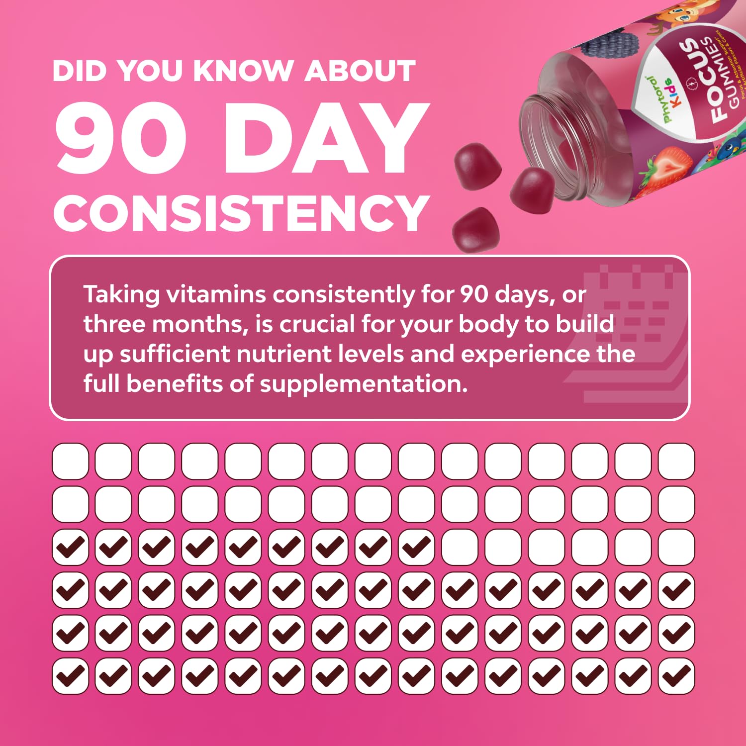 Phytoral Vegan Kids Focus Gummies - Potent Chewable Brain Support for Children - Enhances Concentration & Memory - Calming Supplements & Focus Gummies for Kids - Non-GMO & Gluten-Free - 60 Count Phytoral Au supplements