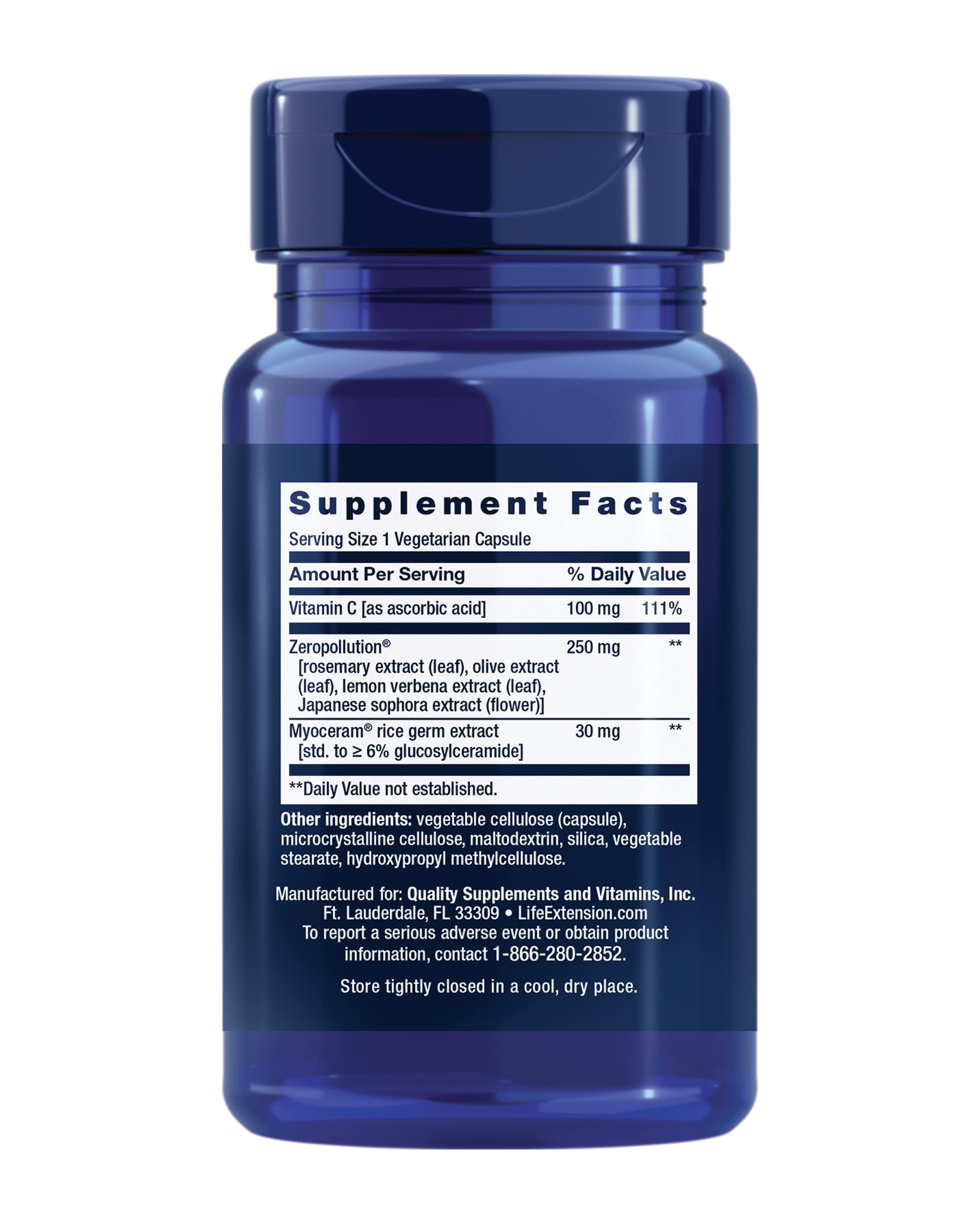 Life Extension Daily Skin Defense, Vitamin C, ceramides, Rosemary, Lemon Verbena, Helps Fight oxidative Stress & The Appearance of Wrinkles, Gluten-Free, Once-Daily, Non-GMO, Vegetarian, 30 Capsules Life Extension Au supplements
