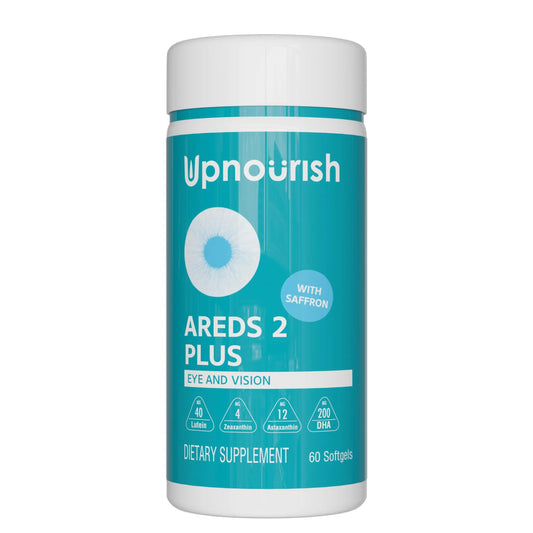 UpNourish AREDS 2 Eye Vitamins for Seniors - Lutein Eye Health Supplement for Adults - Computer Eye Strain Relief, Ocular Health and Dry Eye Support - Vision & Eye Supplements for Women and Men UpNourishAU supplements