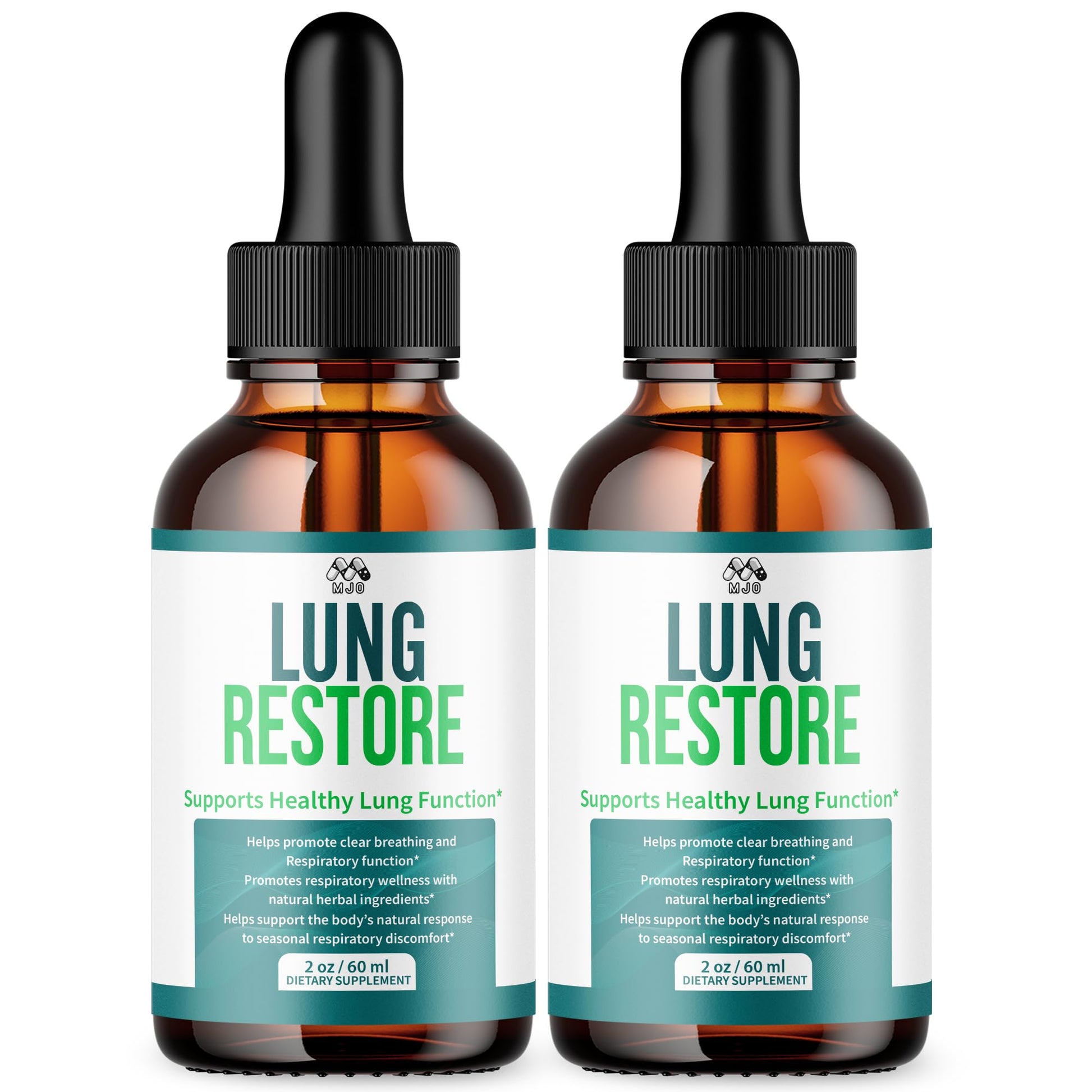 (2 Pack) Lung Restore Drops, Official LungRestore Liquid Supplement Drops with All Natural Ingredients, Lung Restore Advanced Lungs Wellness Support with Premium Vitamins for Women & Men (60 Servings) MJO Au supplements