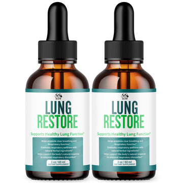(2 Pack) Lung Restore Drops, Official LungRestore Liquid Supplement Drops with All Natural Ingredients, Lung Restore Advanced Lungs Wellness Support with Premium Vitamins for Women & Men (60 Servings) MJO Au supplements