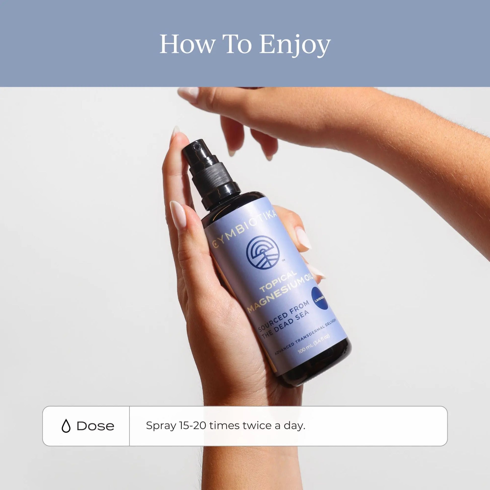 CYMBIOTIKA Topical Magnesium Oil Spray for Body, USA Made, Supplement for Leg Cramps, Muscle, Joint Health & Sleep Support, Includes Magnesium Chloride, Lavender Extract, Aloe Vera - Skin Applicator CYMBIOTIKA Au supplements