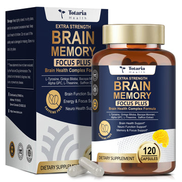 Totara Brain Supplements for Memory and Focus丨Non-Caffeinated Energy with L-Tyrosine, Alpha GPC, Ginkgo Biloba, Bacopa Monnieri, Saffron – Gluten Free, Non-GMO for Neuro & Brain Health (120 Counts) Totaria Au supplements